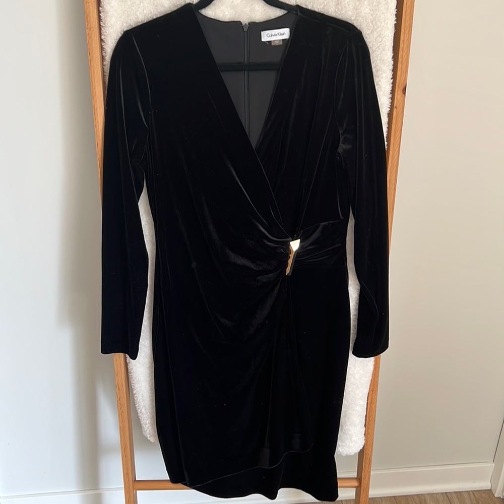 Calvin Klein Black Velvet Dress